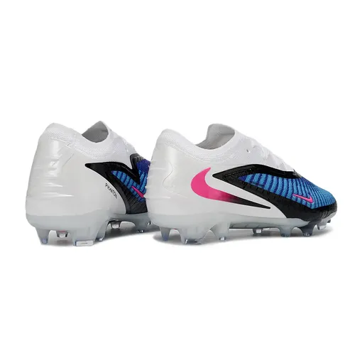 Chuteira Infantil Campo Nike Phantom GX 6 Elite FG Branco, Azul e Rosa "Attack Pack"