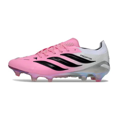 Chuteira Campo Adidas Predator 26 Elite FG Rosa, Branco e Preto