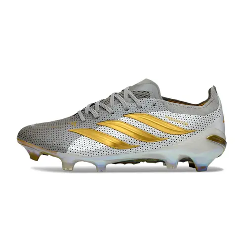 Chuteira Campo Adidas Predator 26 Elite FG Prata e Dourado