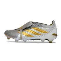 Chuteira Campo Adidas Predator Tongue 26 Elite FG Prata e Dourado - imagem 1