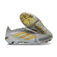Chuteira Campo Adidas Predator Tongue 26 Elite FG Prata e Dourado - imagem 3