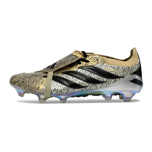 Chuteira Campo Adidas Predator Tongue 26 Elite FG Dourado e Preto