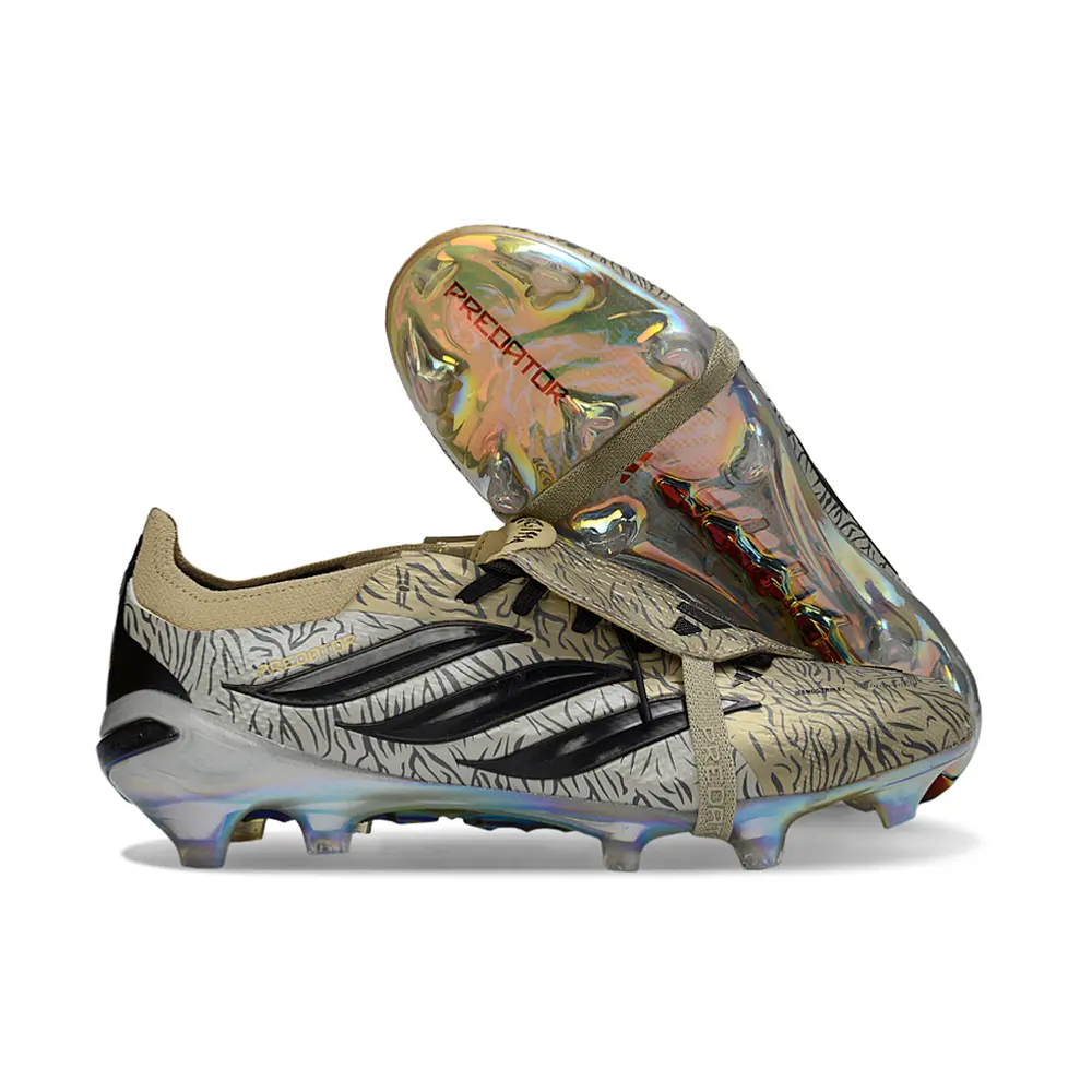 Chuteira Campo Adidas Predator Tongue 26 Elite FG Dourado e Preto