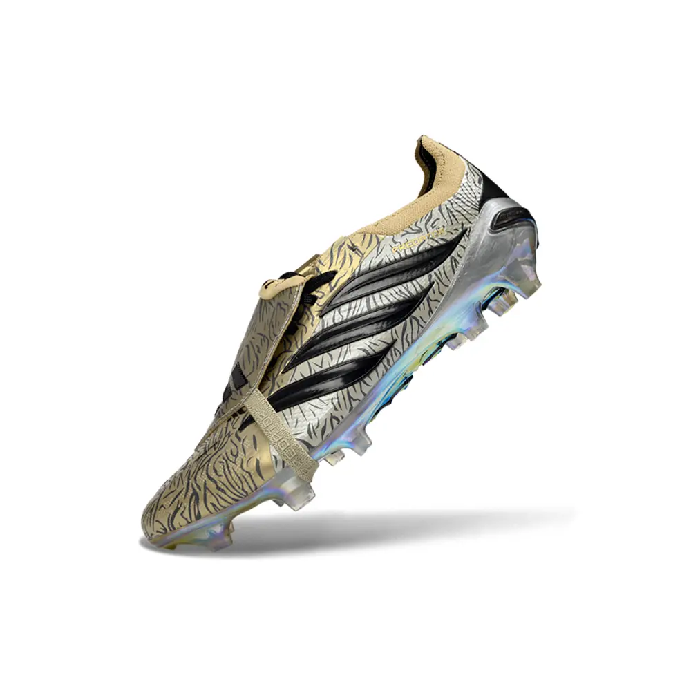 Chuteira Campo Adidas Predator Tongue 26 Elite FG Dourado e Preto