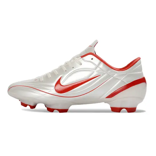 Chuteira Campo Nike Air Zoom Mercurial Vapor 1 R9 Elite FG Branca e Vermelha