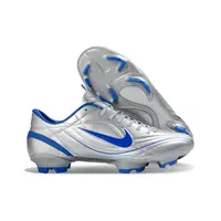 Chuteira Campo Nike Air Zoom Mercurial Vapor 1 R9 Elite FG Prata e Azul - imagem 3