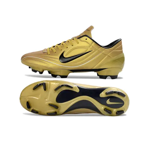 Chuteira Campo Nike Air Zoom Mercurial Vapor 1 R9 Elite FG Dourado e Preto