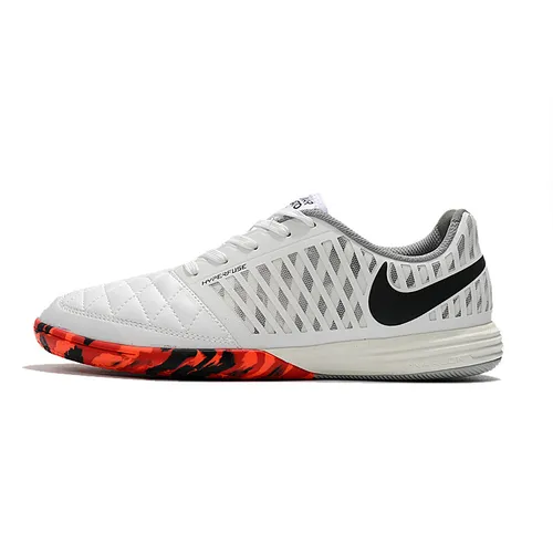 Chuteira Futsal Nike Lunar Gato II IC Branco, Laranja e Preto