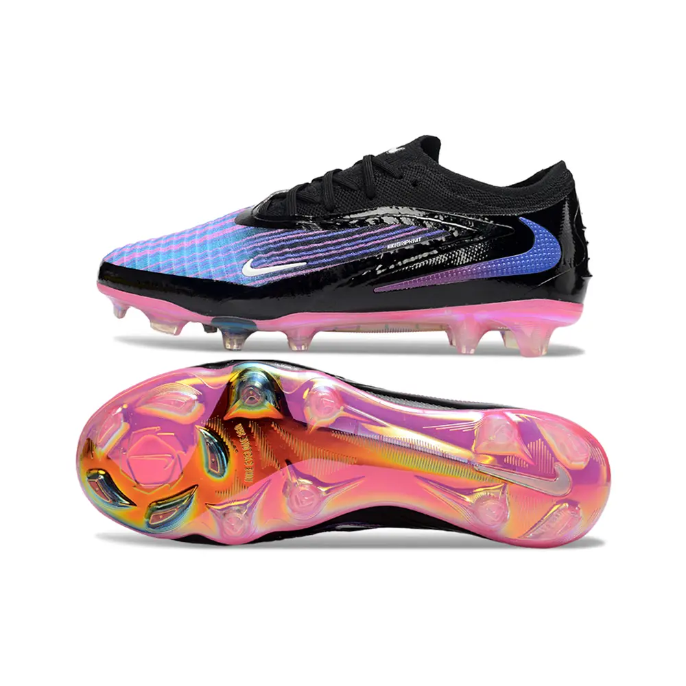 Chuteira Campo Nike Phantom GX 6 Elite FG Preto, Rosa e Azul