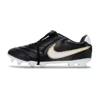 Chuteira Campo Nike Tiempo Ligera Pro FG Preto, Branco e Dourado - imagem 1