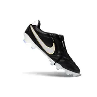 Chuteira Campo Nike Tiempo Ligera Pro FG Preto, Branco e Dourado - imagem 6