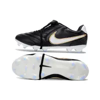 Chuteira Campo Nike Tiempo Ligera Pro FG Preto, Branco e Dourado - imagem 2