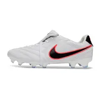 Chuteira Campo Nike Tiempo Ligera Pro FG Branco, Preto e Laranja  - imagem 1