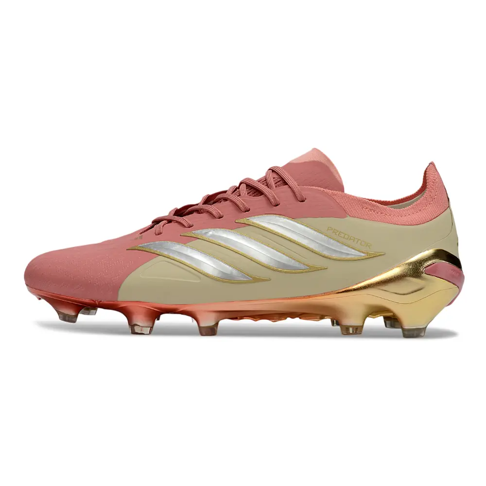 Chuteira Campo Adidas Predator 26 Elite FG Rosa e Dourado