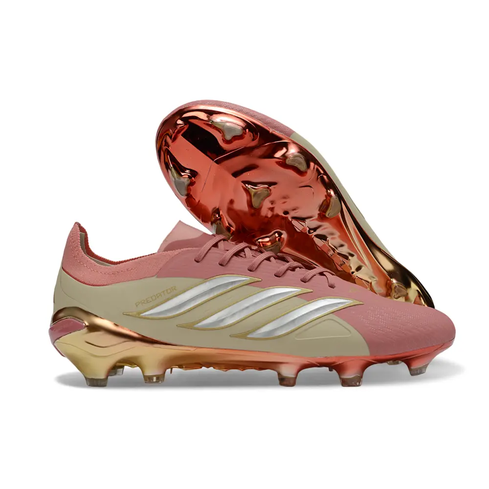 Chuteira Campo Adidas Predator 26 Elite FG Rosa e Dourado