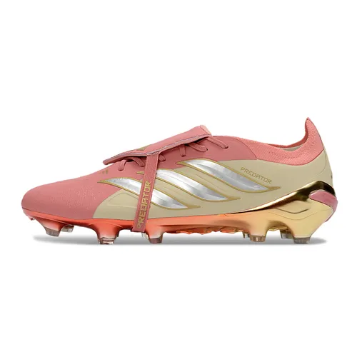 Chuteira Campo Adidas Predator Tongue 26 Elite FG Rosa e Dourado