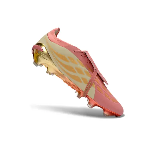 Chuteira Campo Adidas Predator Tongue 26 Elite FG Rosa e Dourado