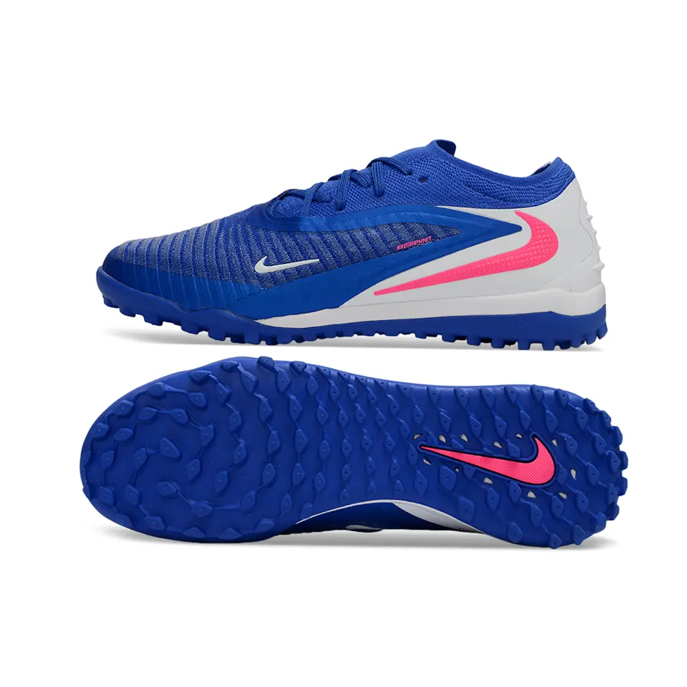 Chuteira Society Nike Phantom GX 6 Elite TF Azul, Branco e Rosa