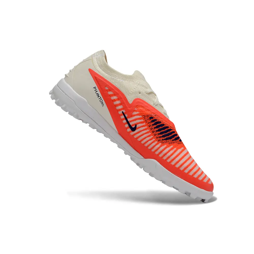 Chuteira Society Nike Phantom GX 6 Elite TF Branco, Laranja e Dourado