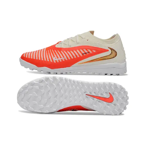Chuteira Society Nike Phantom GX 6 Elite TF Branco, Laranja e Dourado