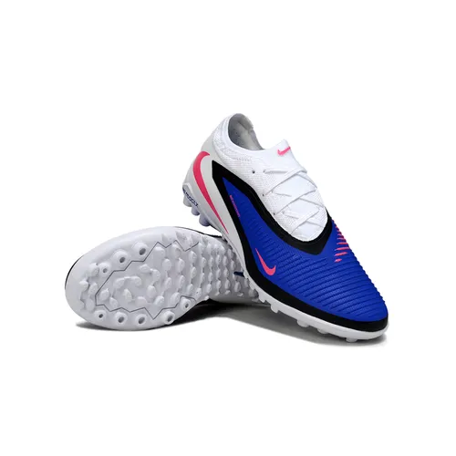 Chuteira Society Nike Phantom ReactX 6 Pro TF Branco, Azul e Rosa - Attack Pack