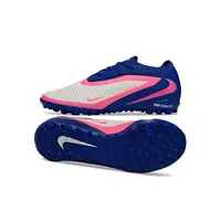 Chuteira Society Nike Phantom ReactX 6 Pro TF Branco, Azul e Rosa - imagem 2