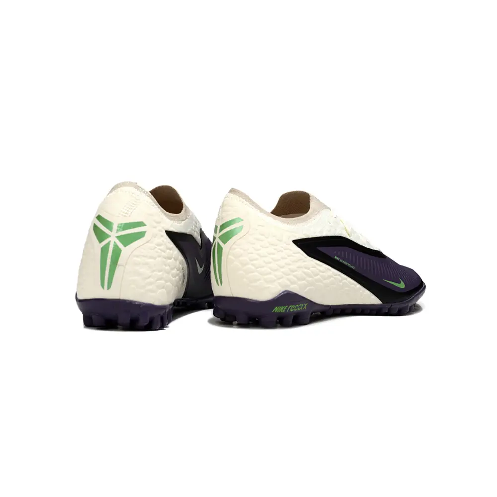 Chuteira Society Nike Phantom ReactX 6 Pro TF Preto, Bege e Verde - Black Mamba