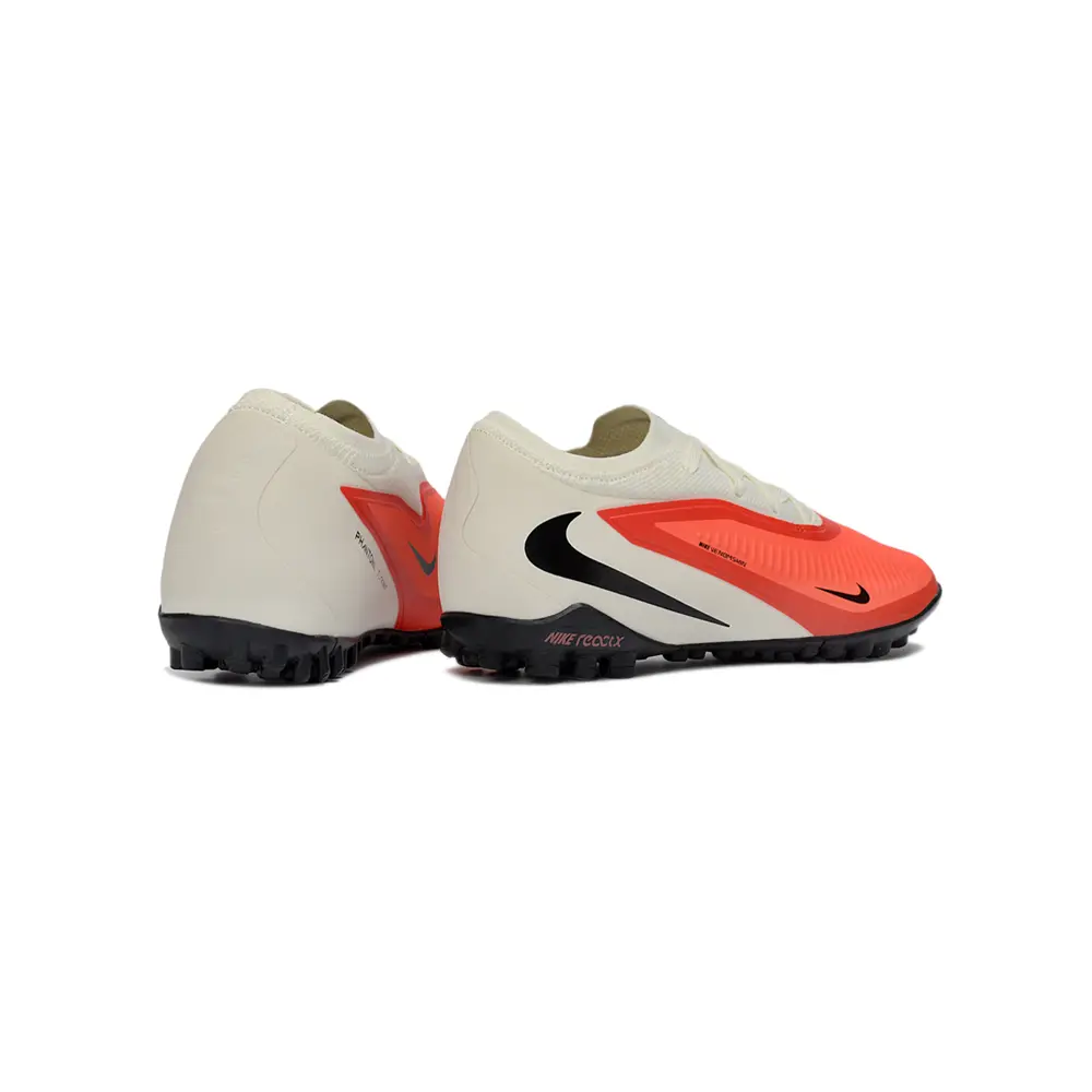 Chuteira Society Nike Phantom ReactX 6 Pro TF Bege, Laranja e Preto