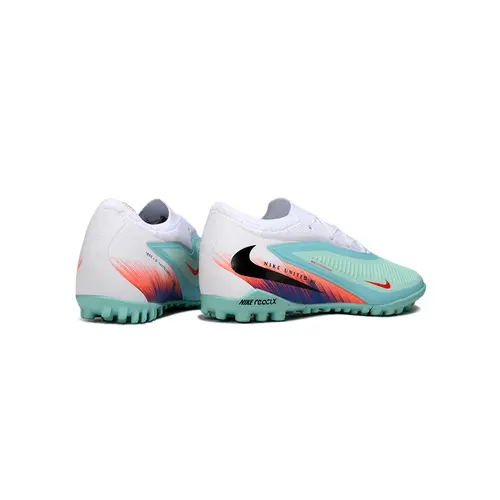 Chuteira Society Nike Phantom ReactX 6 Pro TF Branco, Verde, Azul e Rosa - United Pack