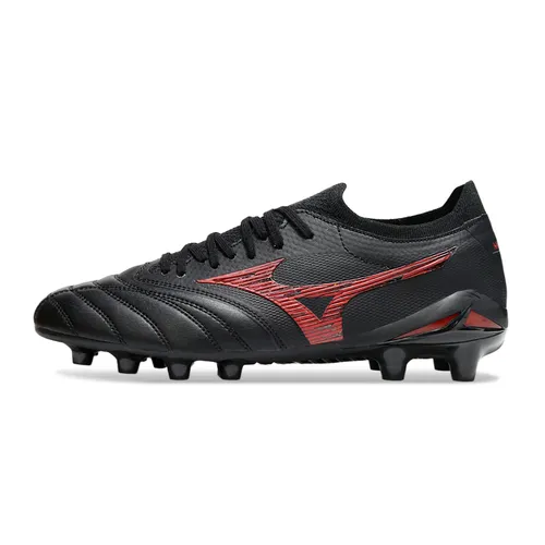 Chuteira Campo Mizuno Morelia Neo 4 Beta FG Preto e Vermelho