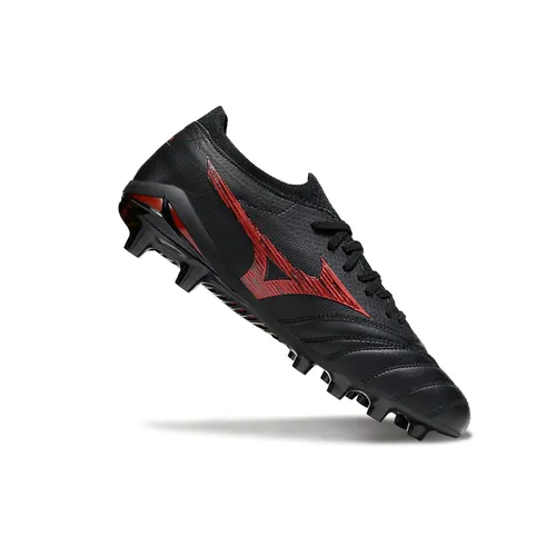 Chuteira Campo Mizuno Morelia Neo 4 Beta FG Preto e Vermelho