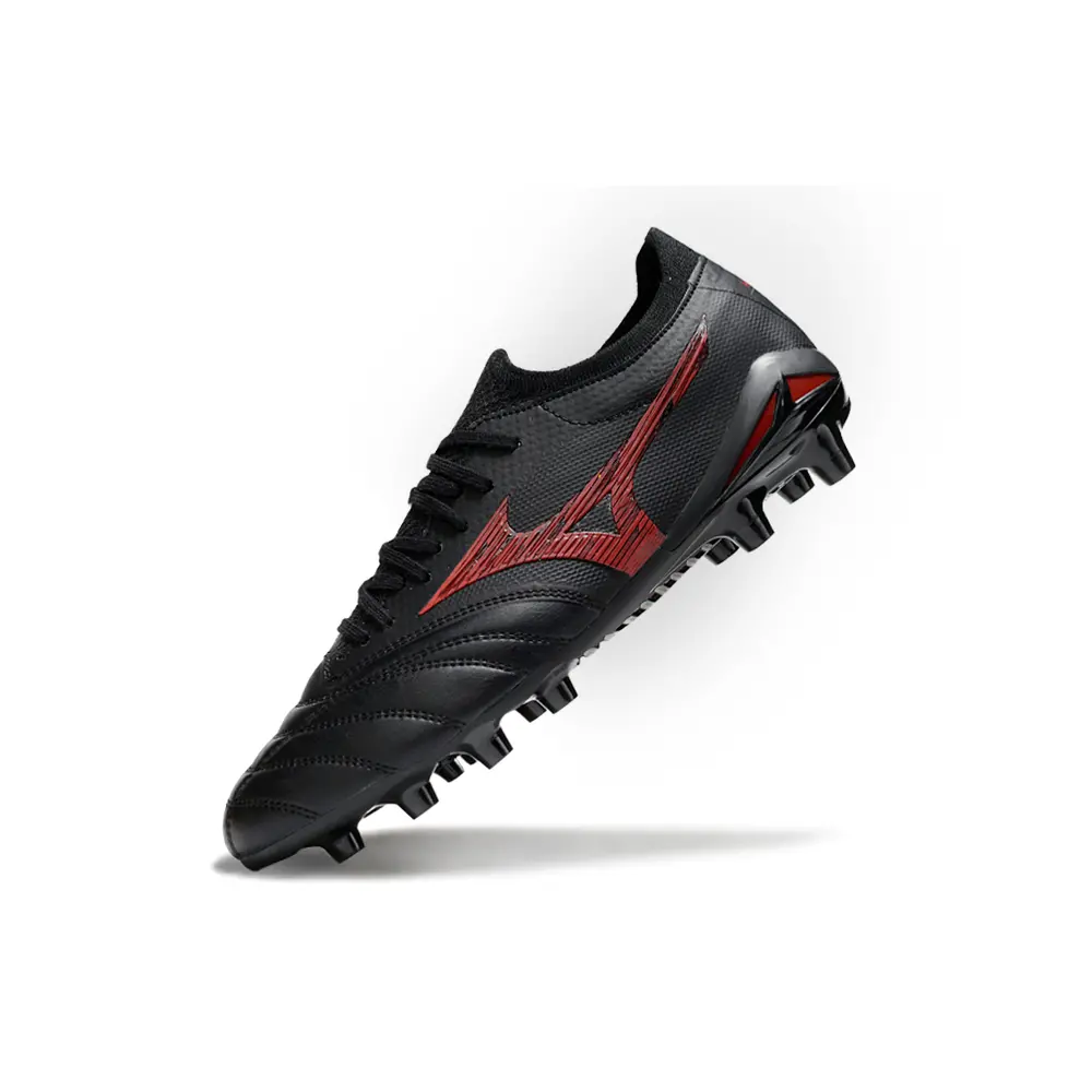 Chuteira Campo Mizuno Morelia Neo 4 Beta FG Preto e Vermelho