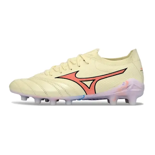 Chuteira Campo Mizuno Morelia Neo 4 Beta FG Amarelo e Laranja 