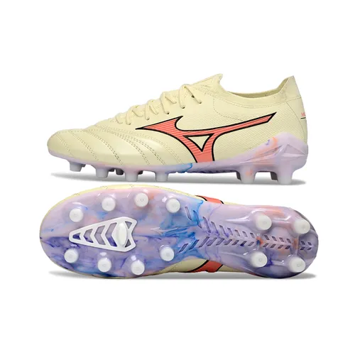 Chuteira Campo Mizuno Morelia Neo 4 Beta FG Amarelo e Laranja 
