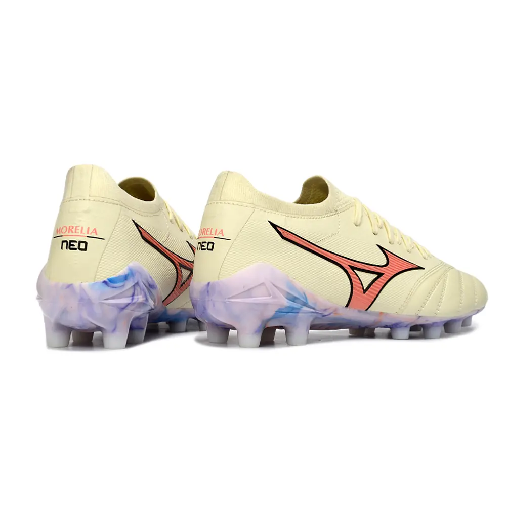Chuteira Campo Mizuno Morelia Neo 4 Beta FG Amarelo e Laranja 
