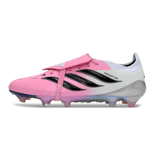 Chuteira Campo Adidas Predator Tongue 26 Elite FG Rosa, Branco e Preto