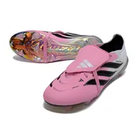 Chuteira Campo Adidas Predator Tongue 26 Elite FG Rosa, Branco e Preto - imagem 2