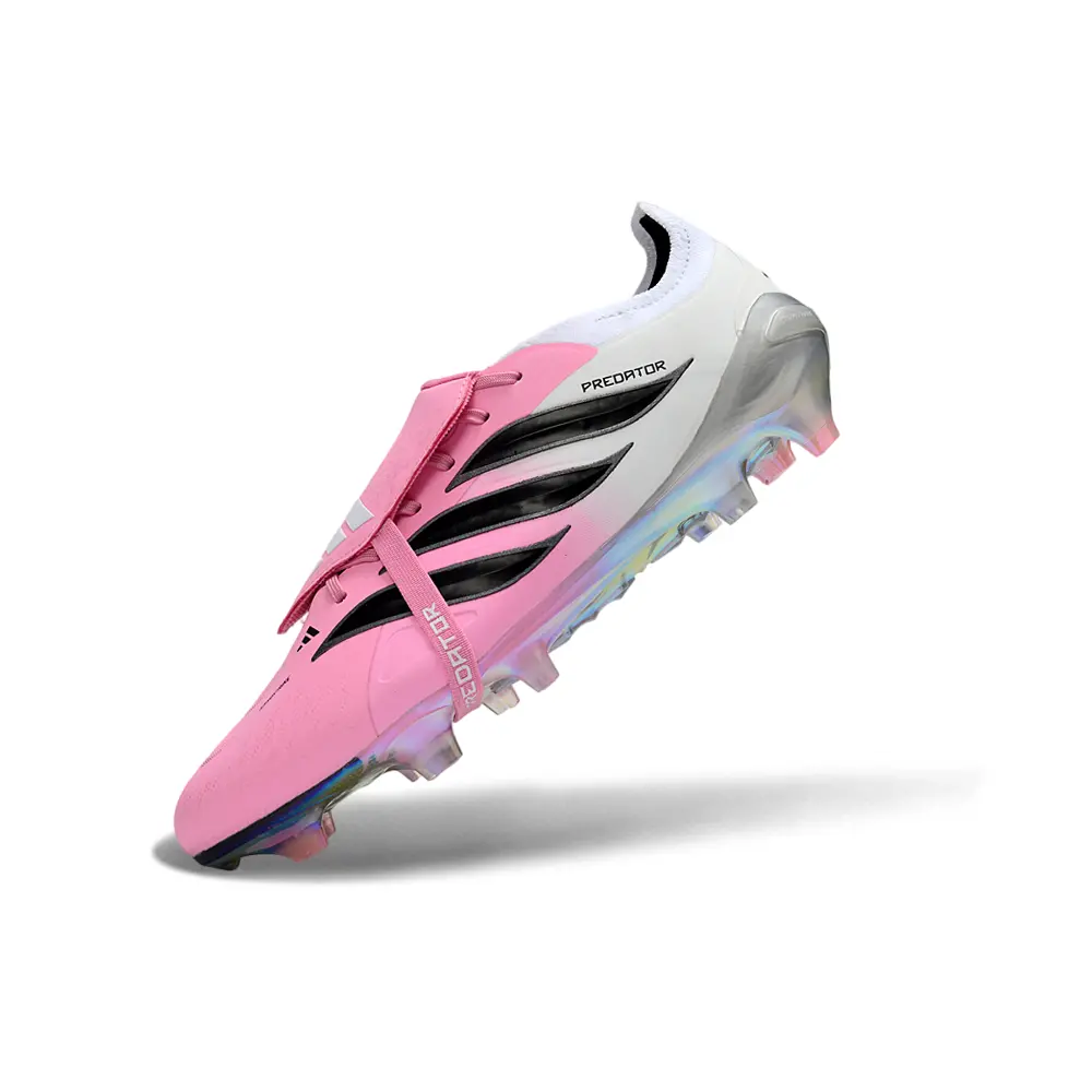 Chuteira Campo Adidas Predator Tongue 26 Elite FG Rosa, Branco e Preto
