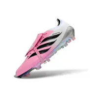 Chuteira Campo Adidas Predator Tongue 26 Elite FG Rosa, Branco e Preto - imagem 5