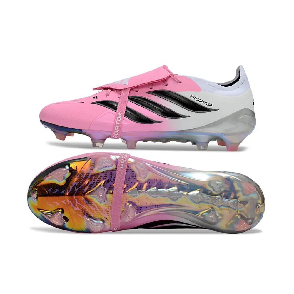 Chuteira Campo Adidas Predator Tongue 26 Elite FG Rosa, Branco e Preto