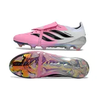 Chuteira Campo Adidas Predator Tongue 26 Elite FG Rosa, Branco e Preto - imagem 3