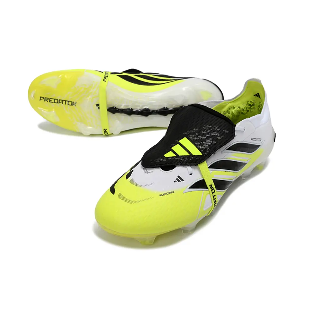 Chuteira Campo Adidas Predator Tongue 26 Elite FG Branco, Verde e Preto