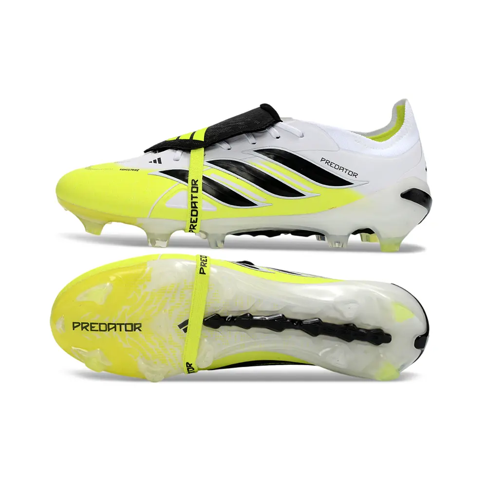 Chuteira Campo Adidas Predator Tongue 26 Elite FG Branco, Verde e Preto