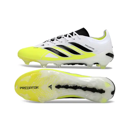 Chuteira Campo Adidas Predator 26 Elite FG Branco, Verde e Preto