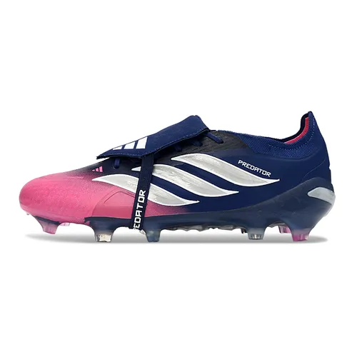 Chuteira Campo Adidas Predator Tongue 26 Elite FG Azul Marinho e Rosa