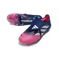 Chuteira Campo Adidas Predator Tongue 26 Elite FG Azul Marinho e Rosa - imagem 3