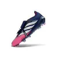 Chuteira Campo Adidas Predator Tongue 26 Elite FG Azul Marinho e Rosa - imagem 5