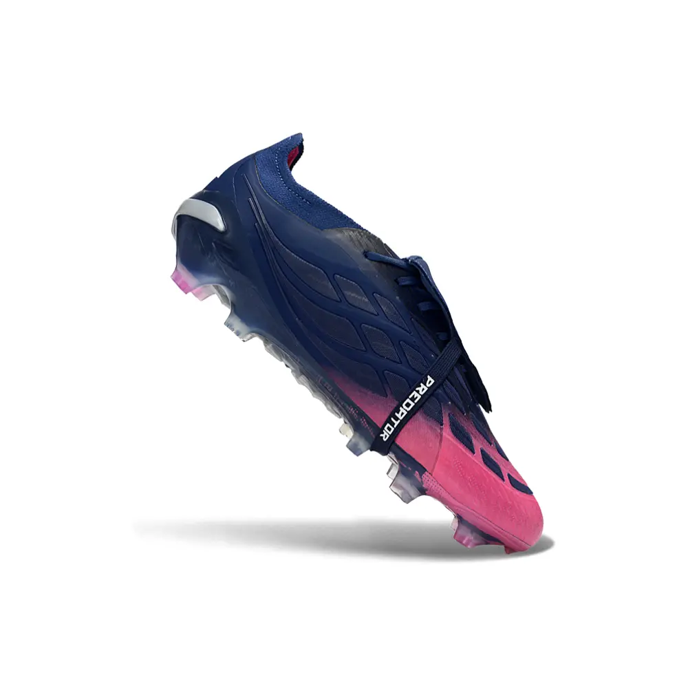 Chuteira Campo Adidas Predator Tongue 26 Elite FG Azul Marinho e Rosa