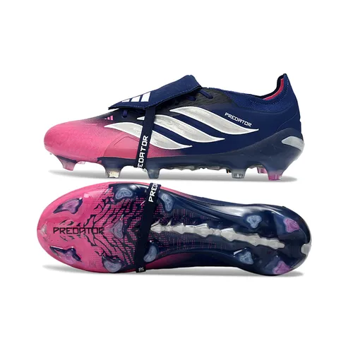 Chuteira Campo Adidas Predator Tongue 26 Elite FG Azul Marinho e Rosa