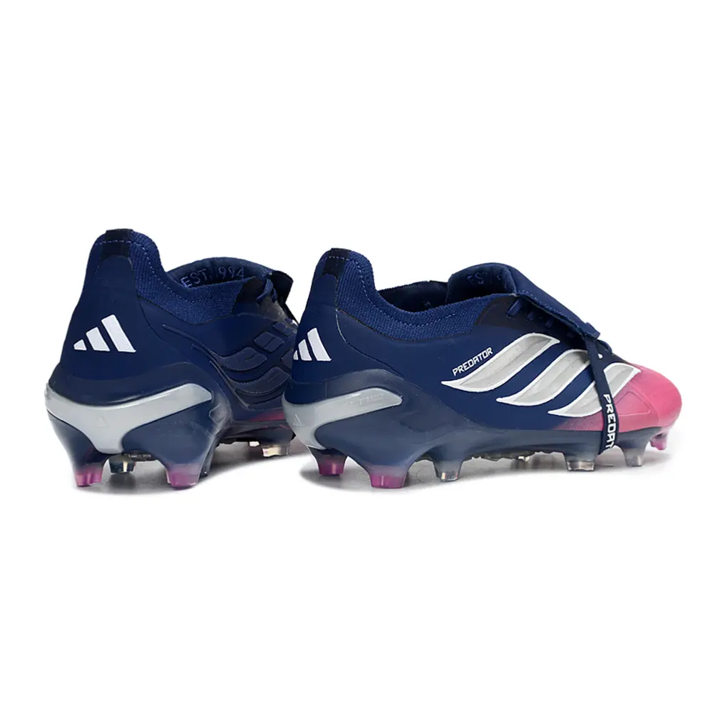 Chuteira Campo Adidas Predator Tongue 26 Elite FG Azul Marinho e Rosa